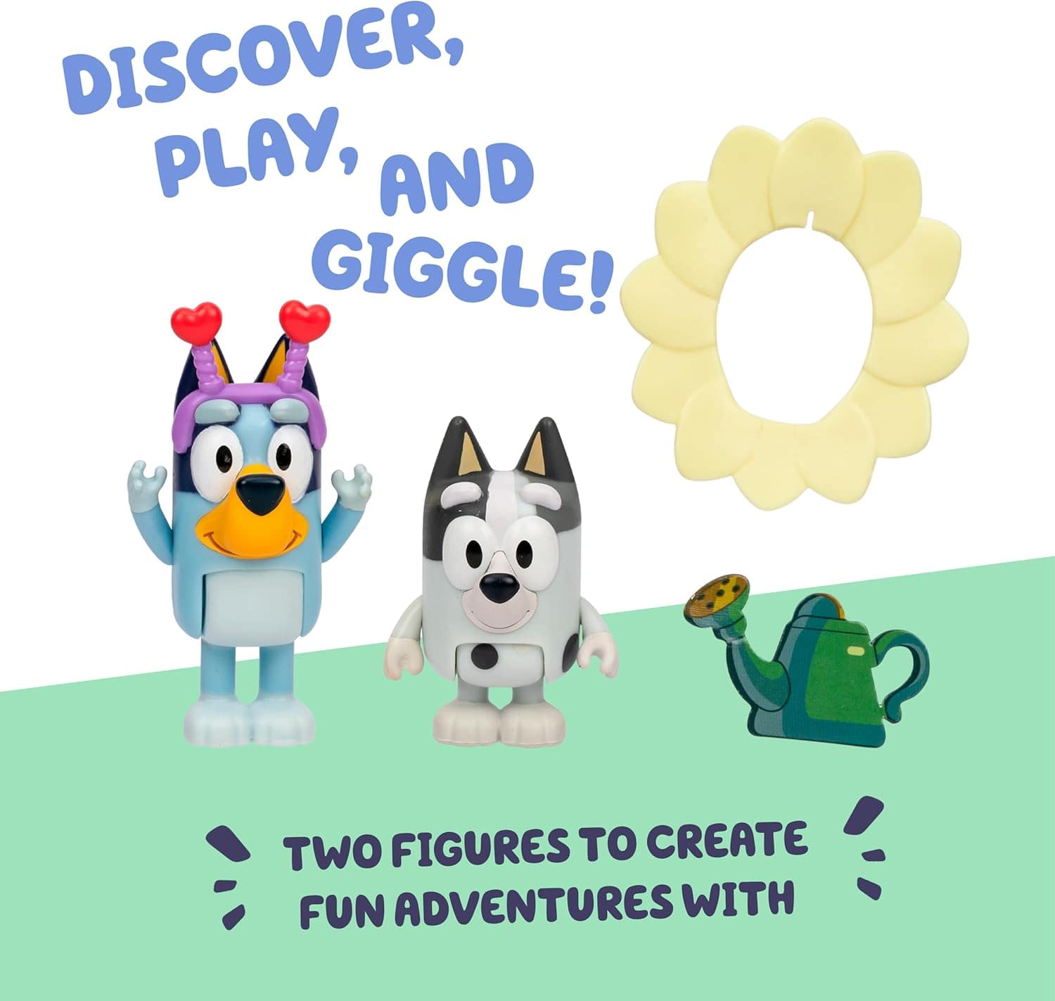 Bluey and Muffin 2-Pack Toy Figure Playset, Spring Time Toddler Figurine Toys Set with Dressup Accessories, Poseable Figurines for Kids Ages 3-5 - Image 4
