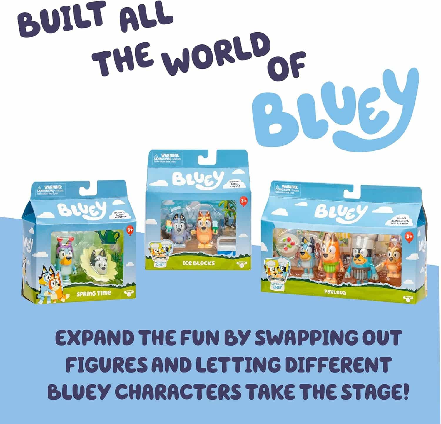 Bluey and Muffin 2-Pack Toy Figure Playset, Spring Time Toddler Figurine Toys Set with Dressup Accessories, Poseable Figurines for Kids Ages 3-5 - Image 2