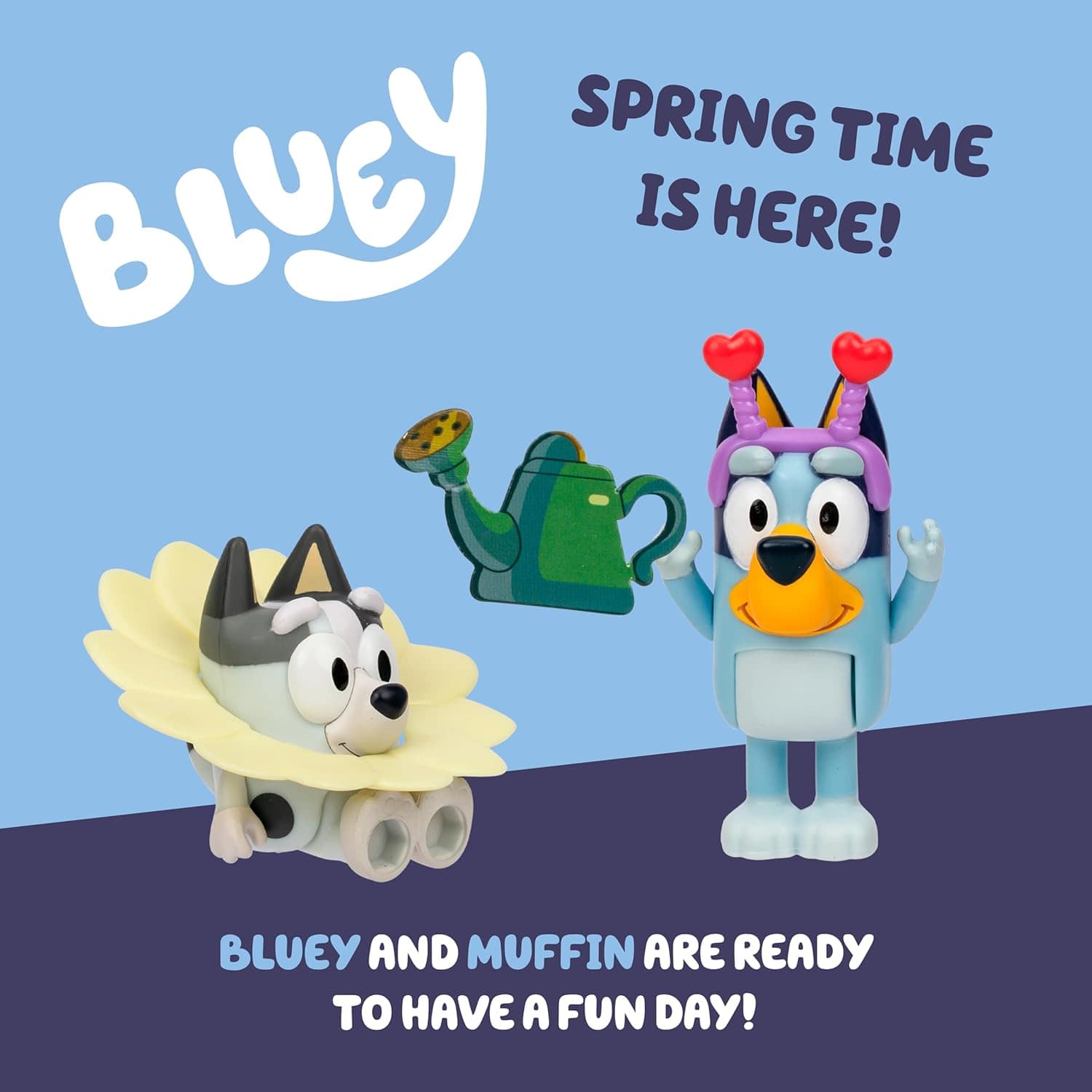 Bluey and Muffin 2-Pack Toy Figure Playset, Spring Time Toddler Figurine Toys Set with Dressup Accessories, Poseable Figurines for Kids Ages 3-5 - Image 5