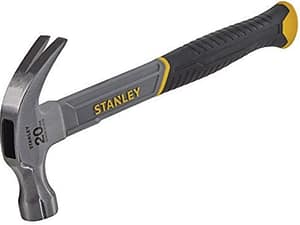 STANLEY 20oz. Curved Claw Fibreglass Hammer, High-Carbon Steel, Vibration Dampening, Ergonomic Anti-Slip Grip, 570g, STHT0-51310