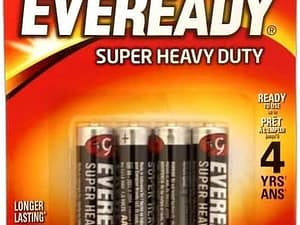 Eveready Super Heavy Duty AAA Zinc Batteries, 4 each