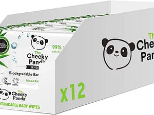 The Cheeky Panda Bamboo Biodegradable Baby Wipes Multipack | 99% Purified Water, Suitable for Sensitive Skin | Dermatologically Tested, 60 Count (Pack of 12)(Packing May Vary)