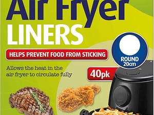 Sealapack Air Fryer Liners, Round 20cm, 40 Sheets - Non Stick, White
