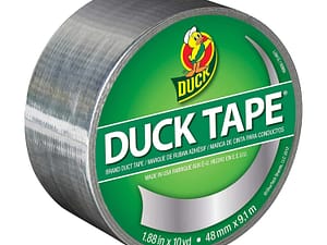 Duck Tape Solid Colours Silver - Chrome. Repair, craft, personalise, decorate and educate - 48mm X 9.1M